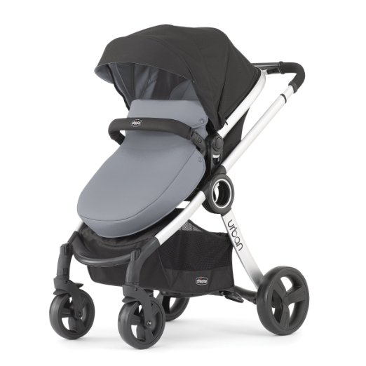 black stroller and carseat combo